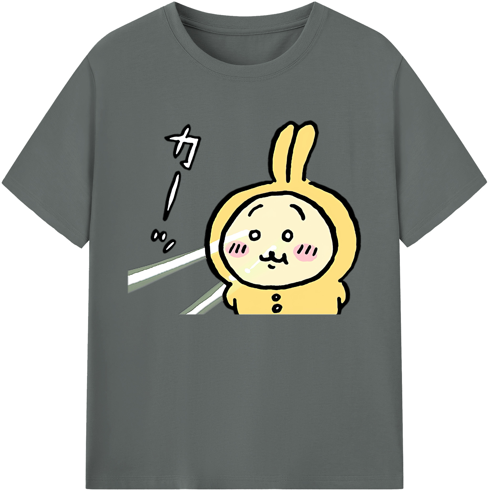 （画像用） ちいかわ うさぎ Chii-kawa usagi 綿100％ メンズ半袖Tシャツ｜肌触りやわらか＆通気性
